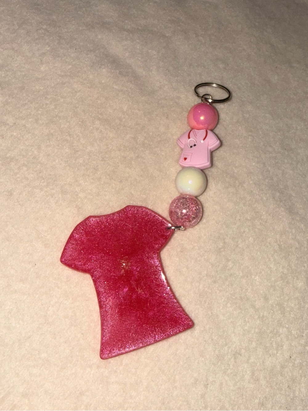 Pink Scrub Top Charm Keychain - Picture 3 of 3